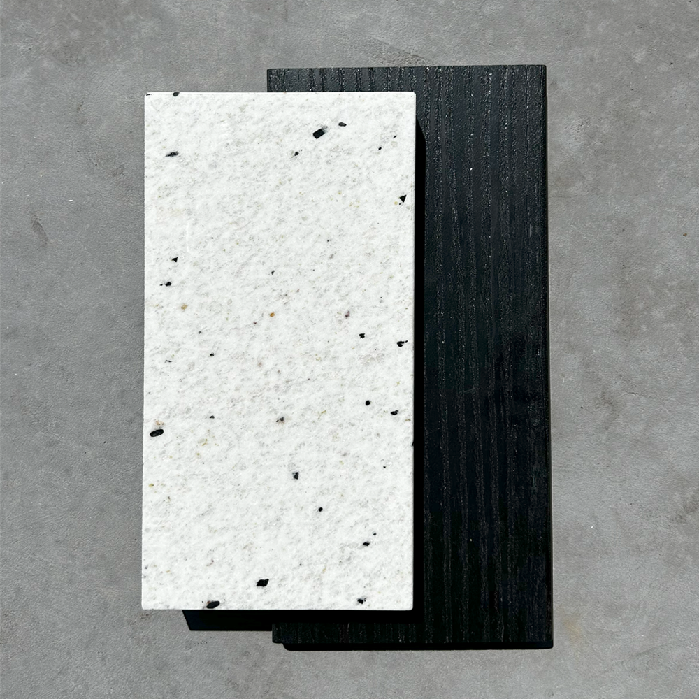 Image of 6ft Outdoor Kitchen - Black Cabinet w/ White Granite Countertop